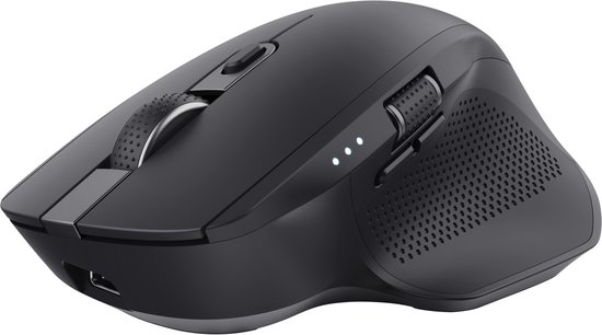 Trust Ozaa+ - Ergonomic Wireless mouse - Rechargeable - Multiconnect USB & Bluetooth - Black - Image 2