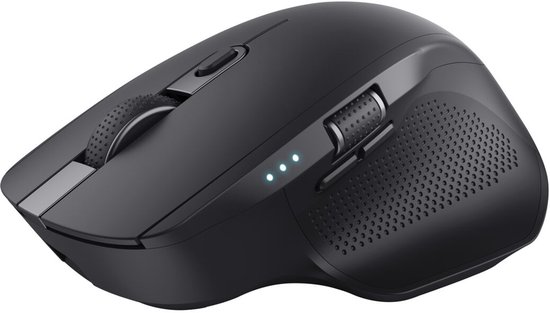 Trust Ozaa+ - Ergonomic Wireless mouse - Rechargeable - Multiconnect USB & Bluetooth - Black - Image 4